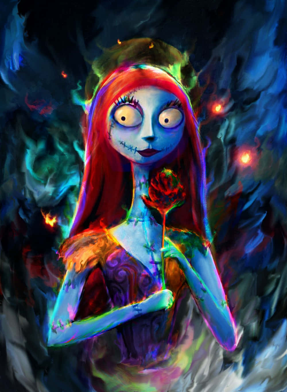 Sally The Rag-doll From Tim Burton's Nightmare Before Christmas Wallpaper