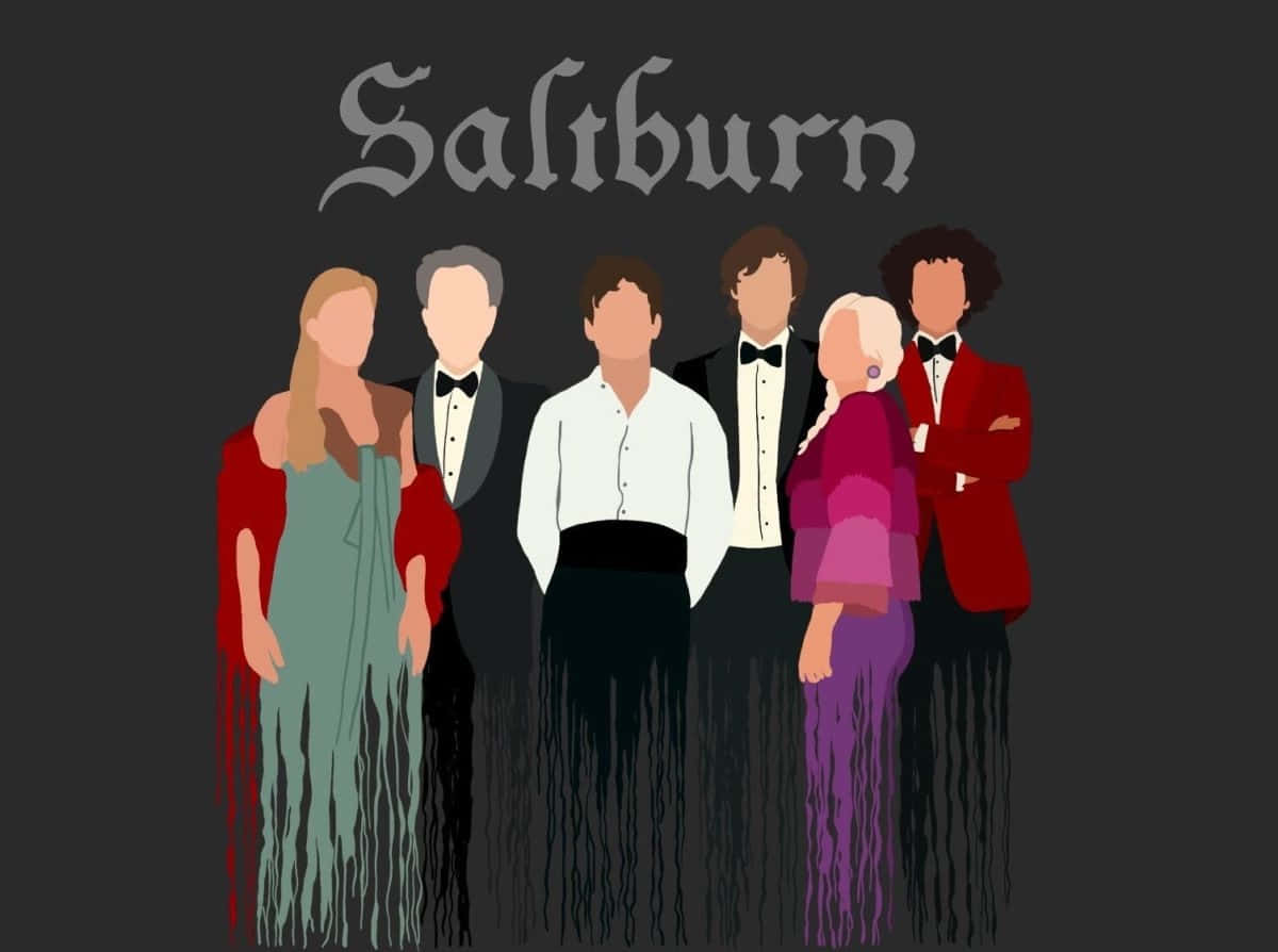 Saltburn Vintage Group Portrait Wallpaper