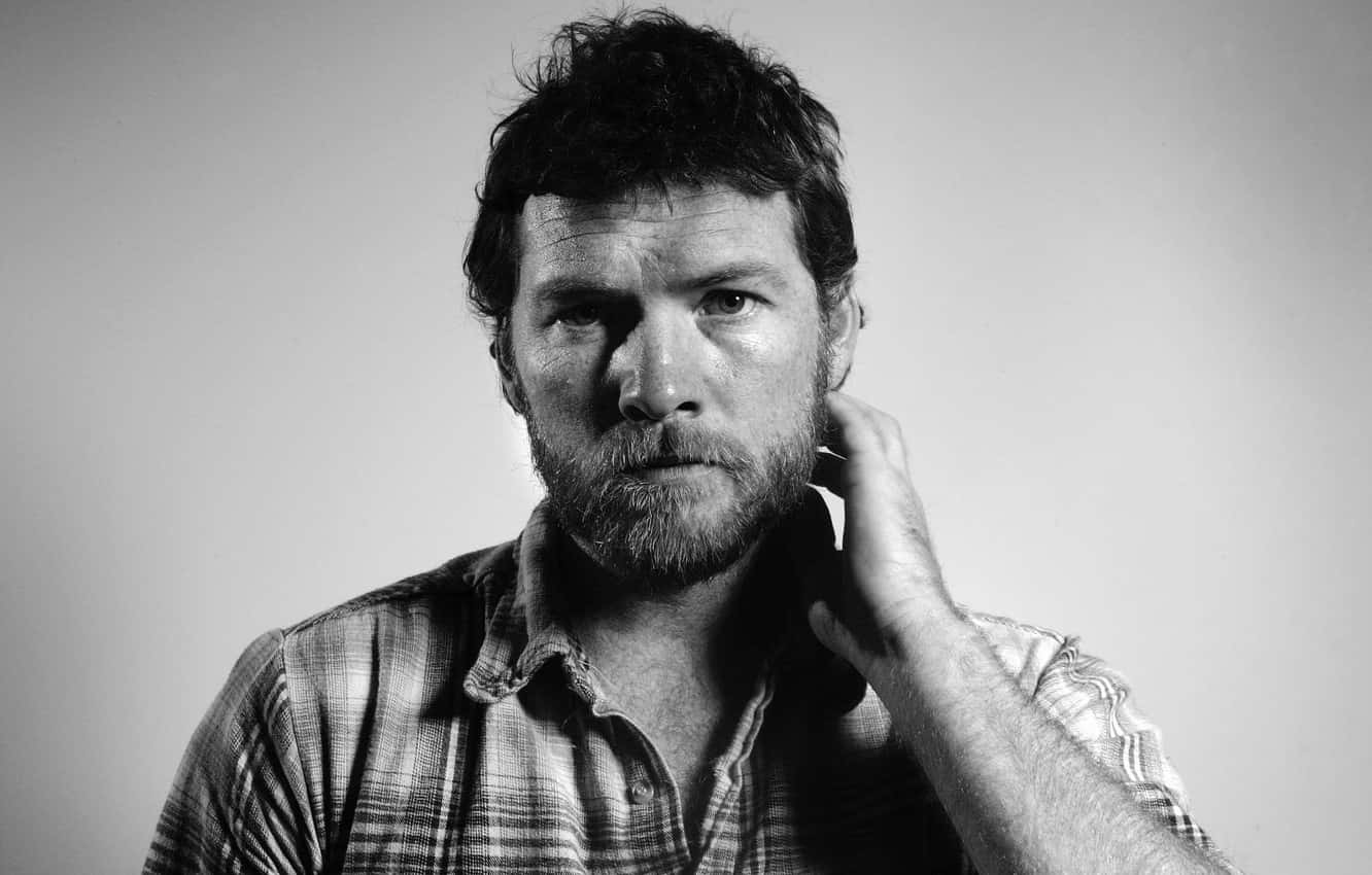 Sam Worthington Black And White Headshot Photography Wallpaper