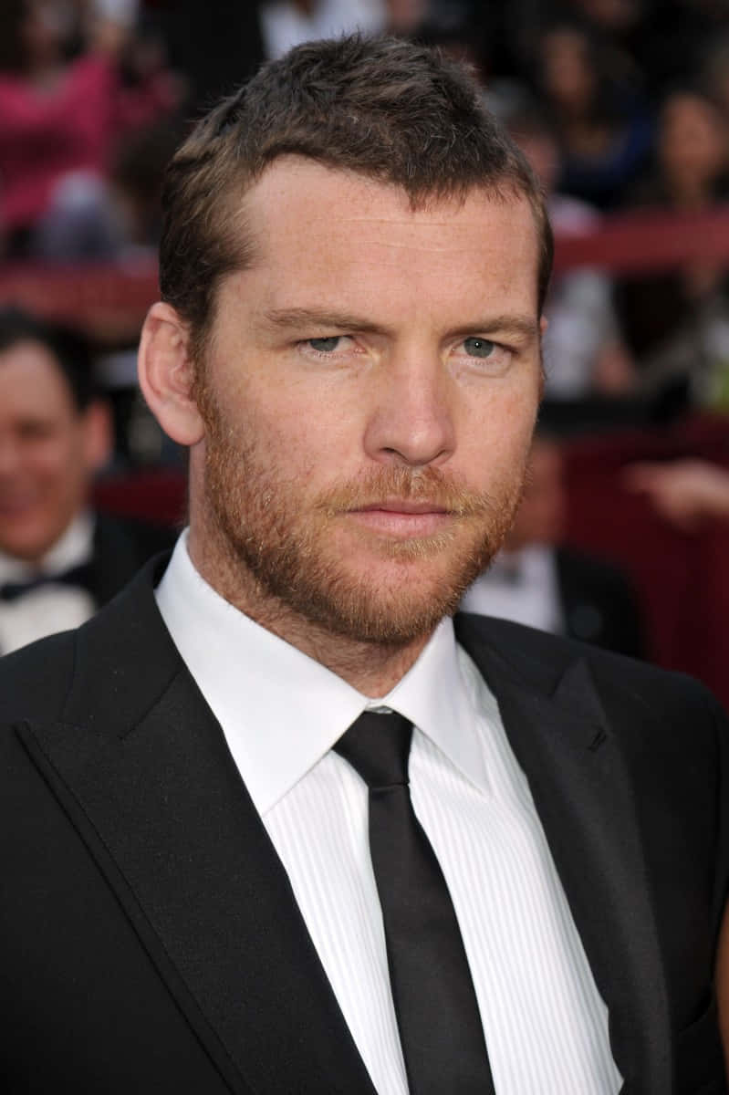 Sam Worthington Close Up Red Carpet Photography Wallpaper