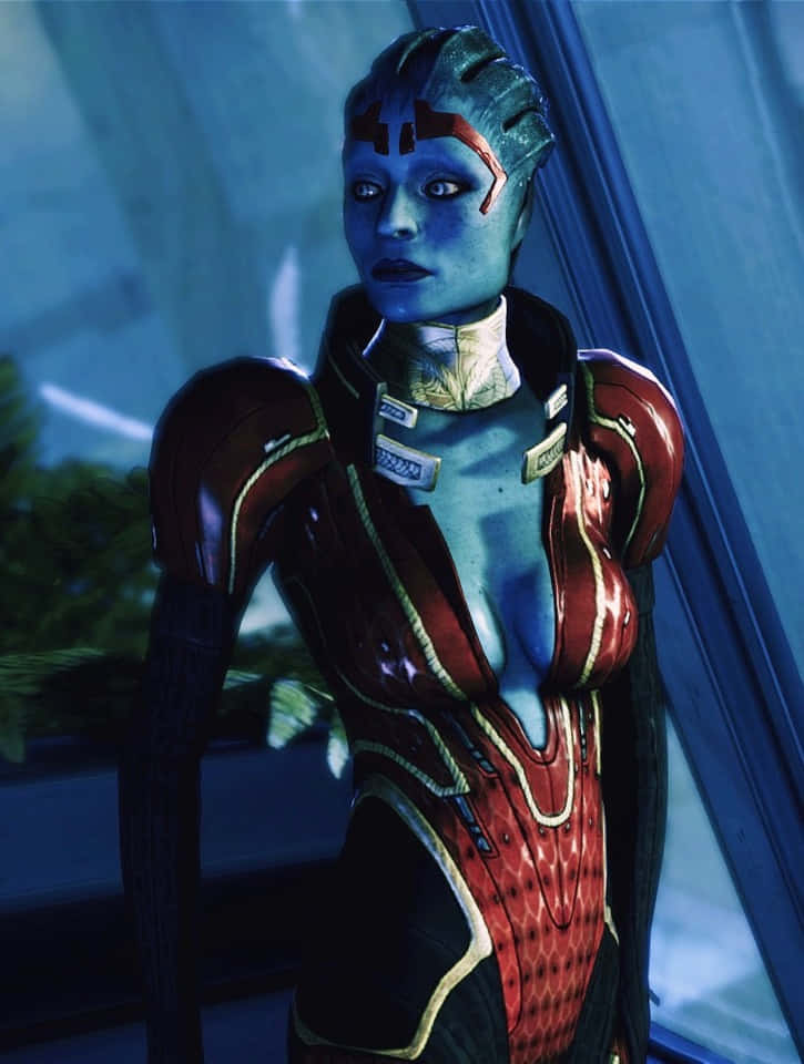 Samara, The Powerful Asari Justicar From The Mass Effect Series Wallpaper