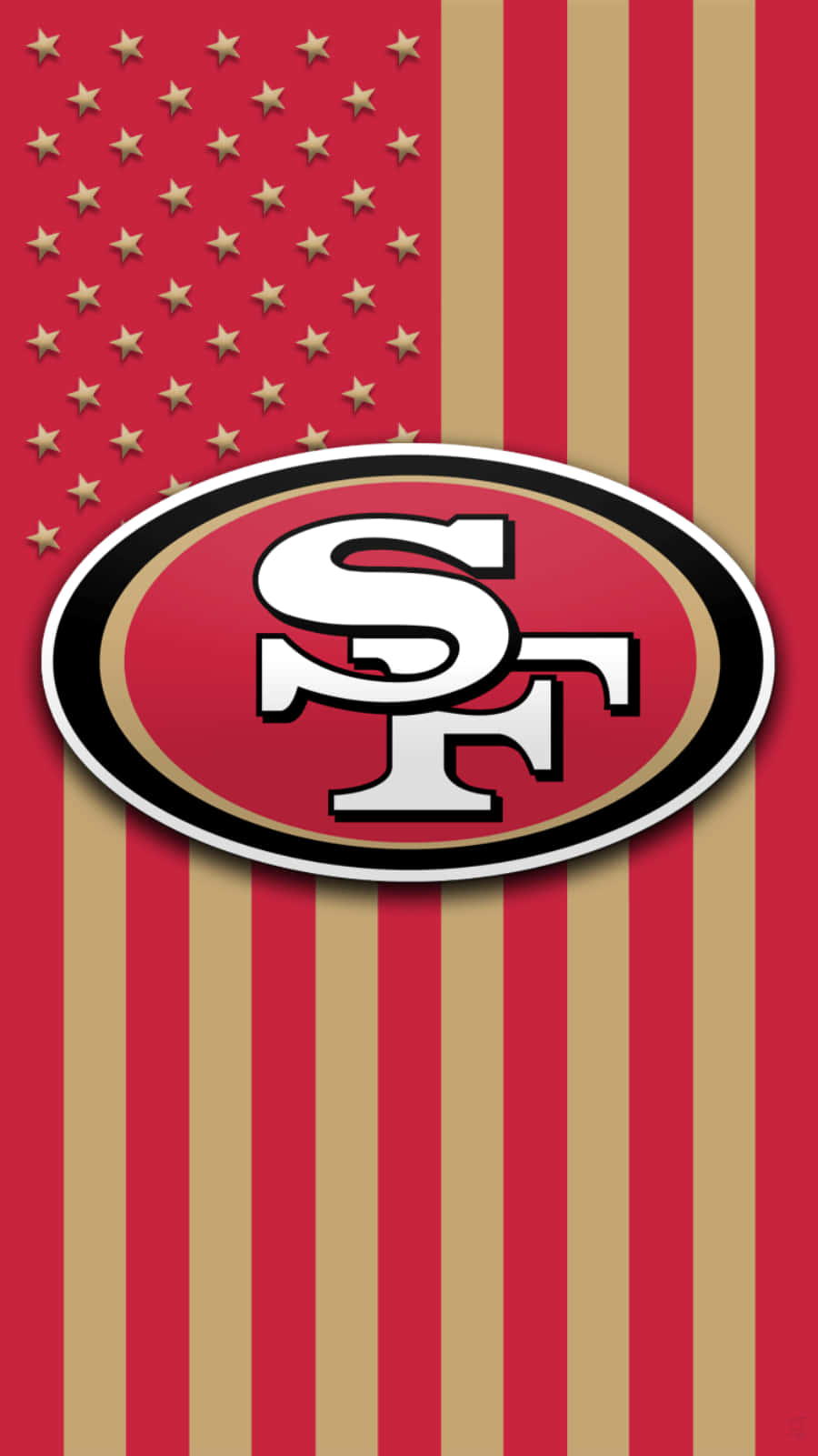 San Francisco 49ers Logo On An American Flag Wallpaper