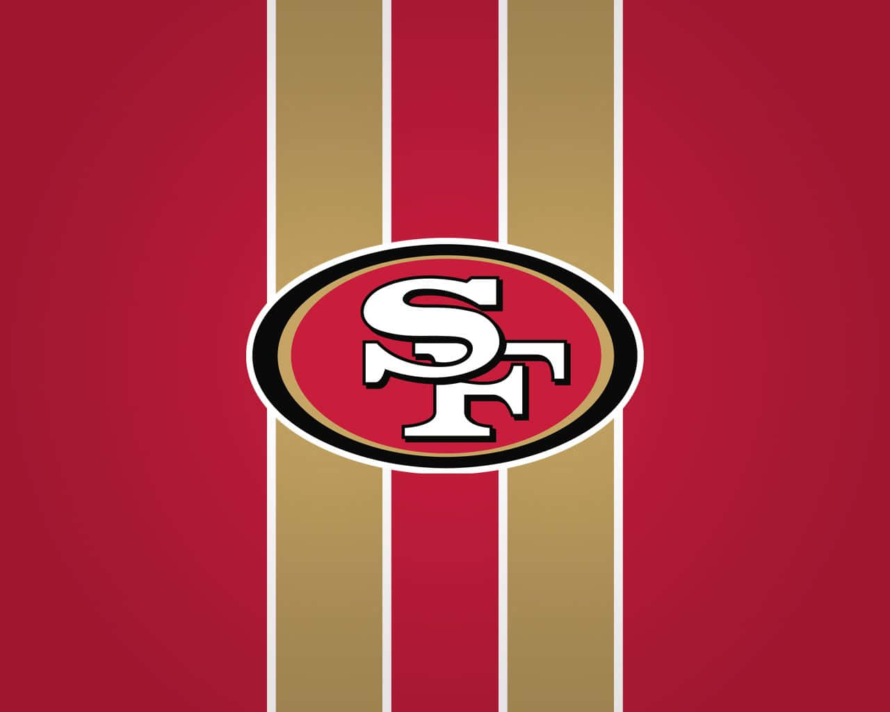 San Francisco 49ers Logo With Gold Stripes Wallpaper