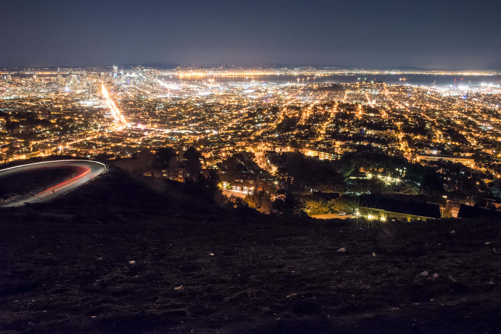 San Francisco Night Viewfrom Twin Peaks Wallpaper