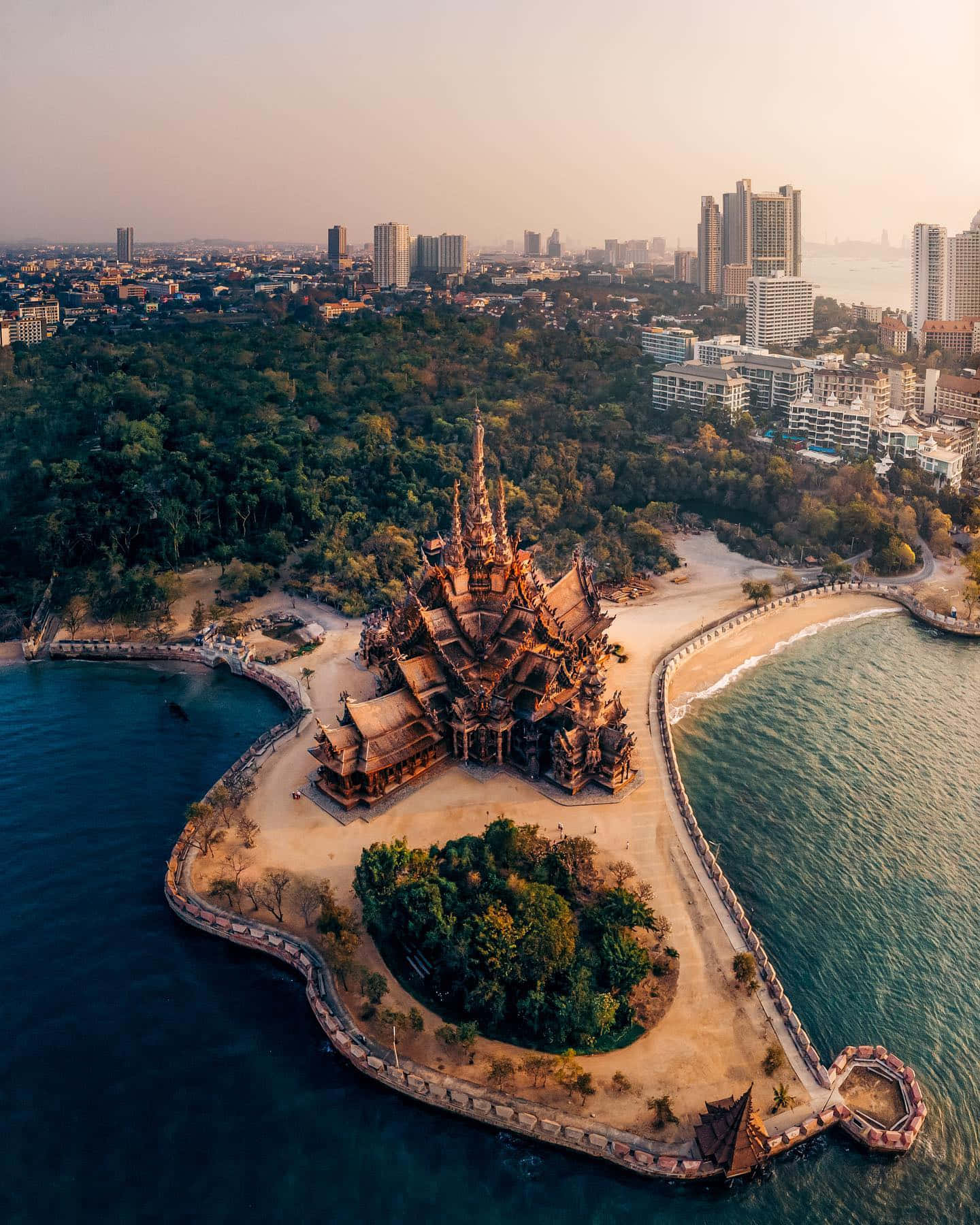 Sanctuary Of Truth Beside The Ocean Wallpaper