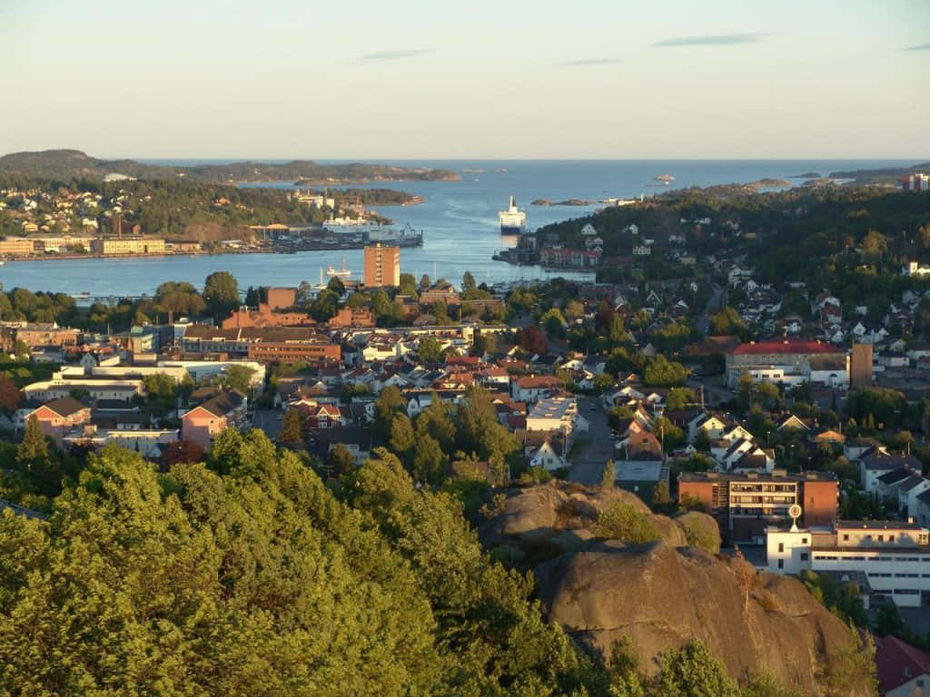 Sandefjord Norway Coastal Town View Wallpaper