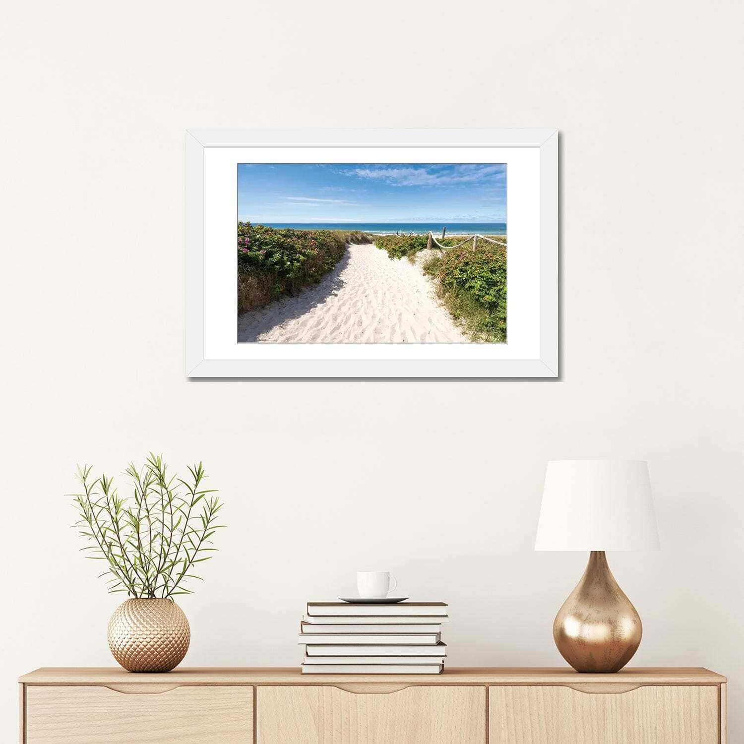 Sandy Pathto Beach Framed Art Wallpaper