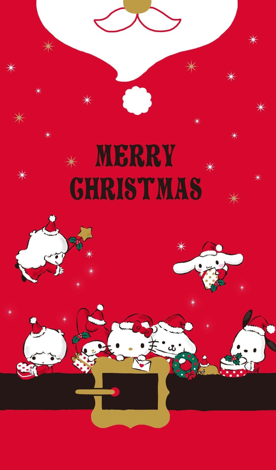 Sanrio Characters Celebrating Christmas Wallpaper