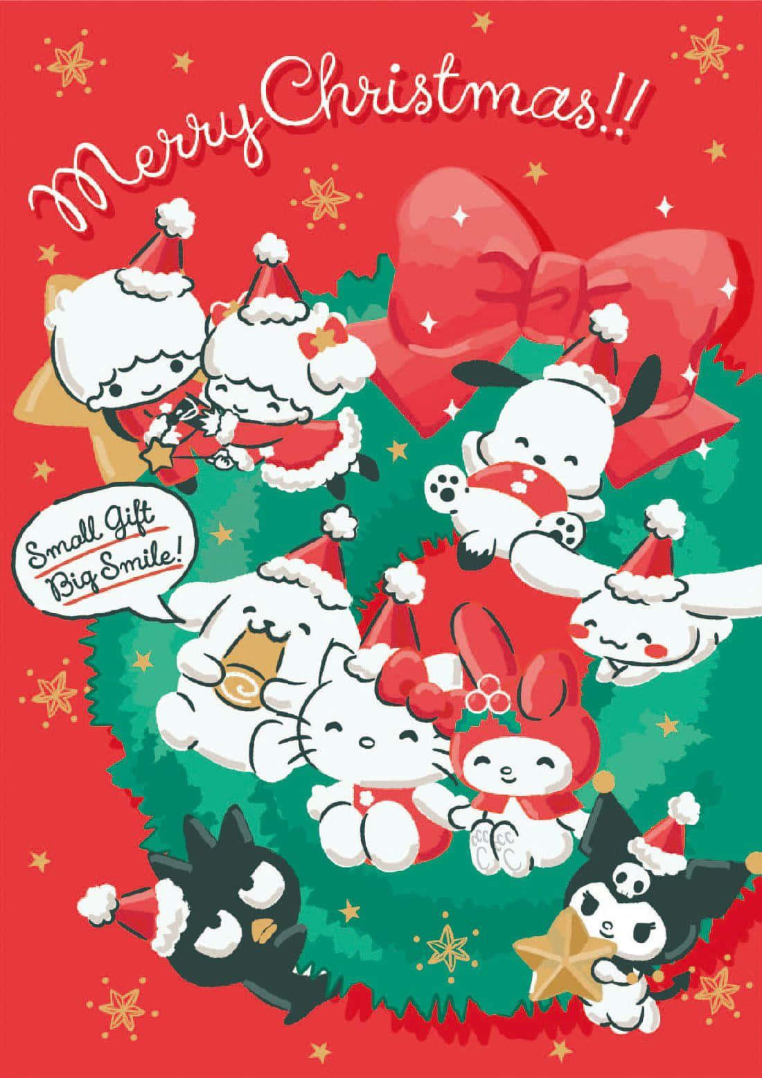 Sanrio Characters Celebrating Christmas Wallpaper