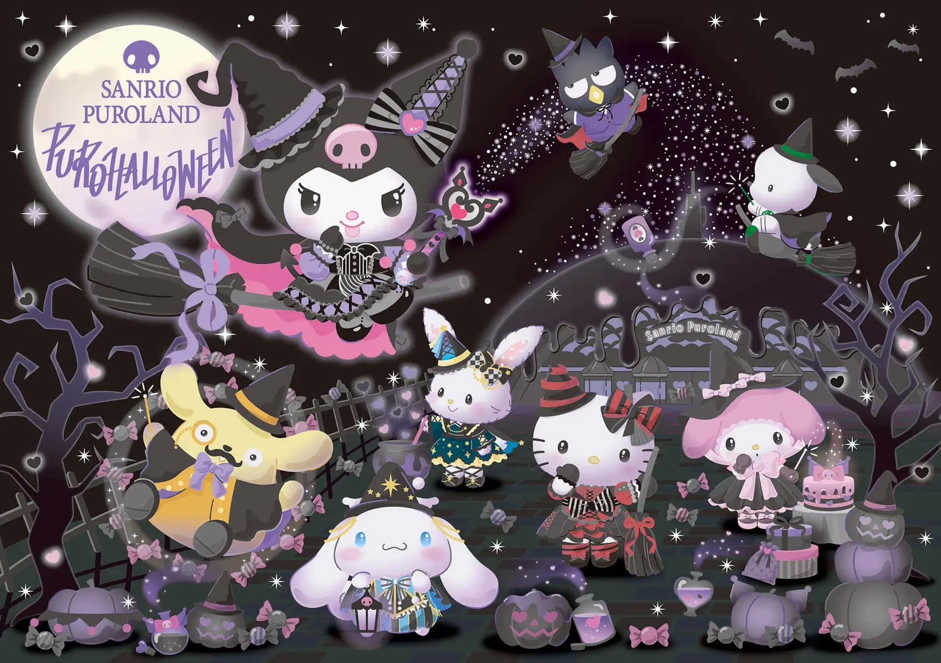 Sanrio Characters Celebrating Halloween Wallpaper