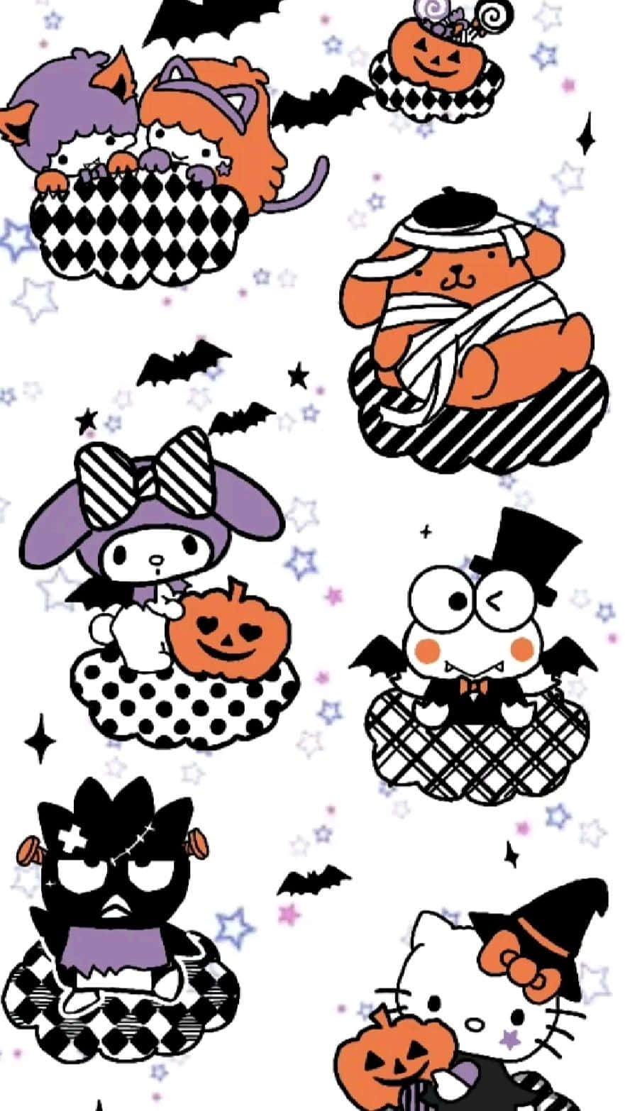 Sanrio Characters Halloween Celebration Wallpaper