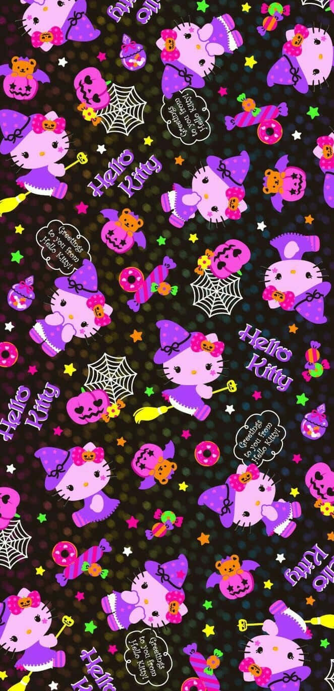 Sanrio_ Hello_ Kitty_ Halloween_ Pattern Wallpaper