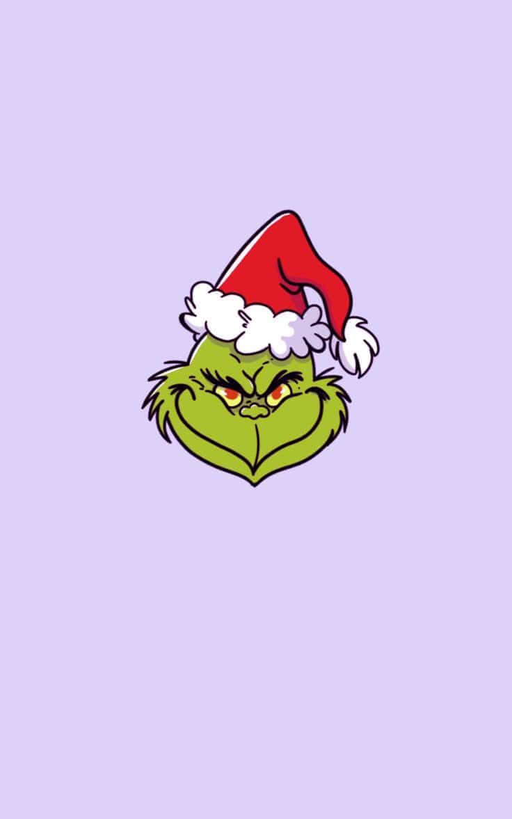 Santa Hat Grinch Illustration Wallpaper