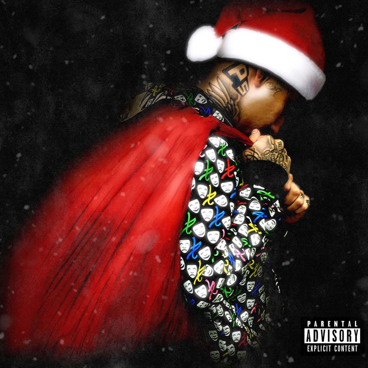 Santa Hat Rapper Album Cover Wallpaper