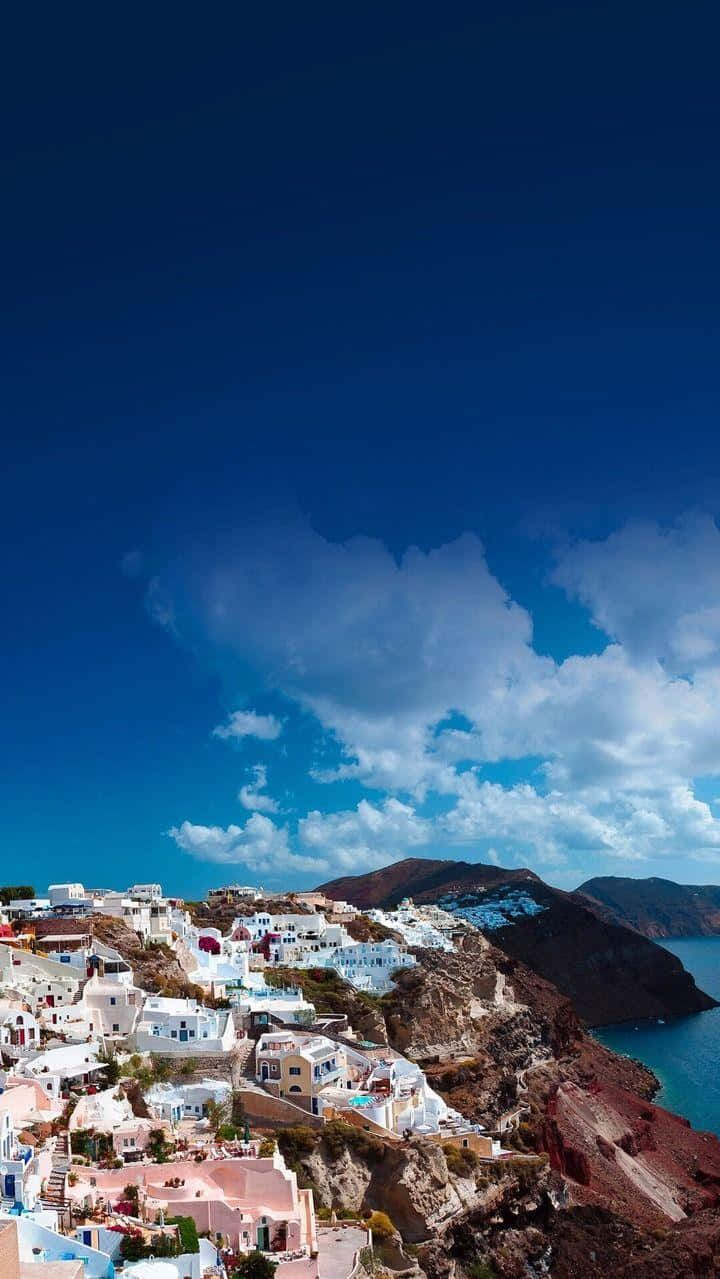 Santorini_ Cliffside_ View_ Greece Wallpaper