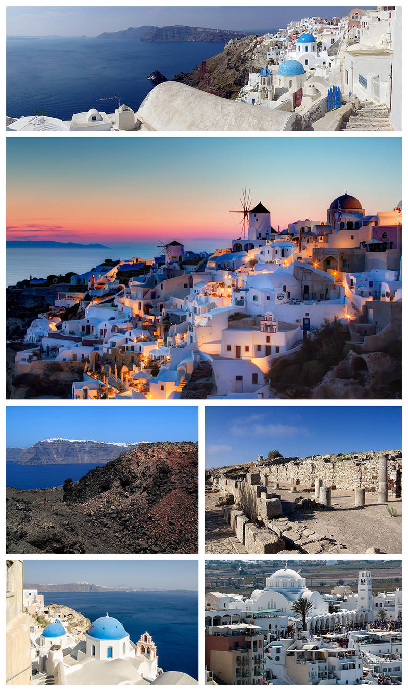 Santorini Collage Wallpaper