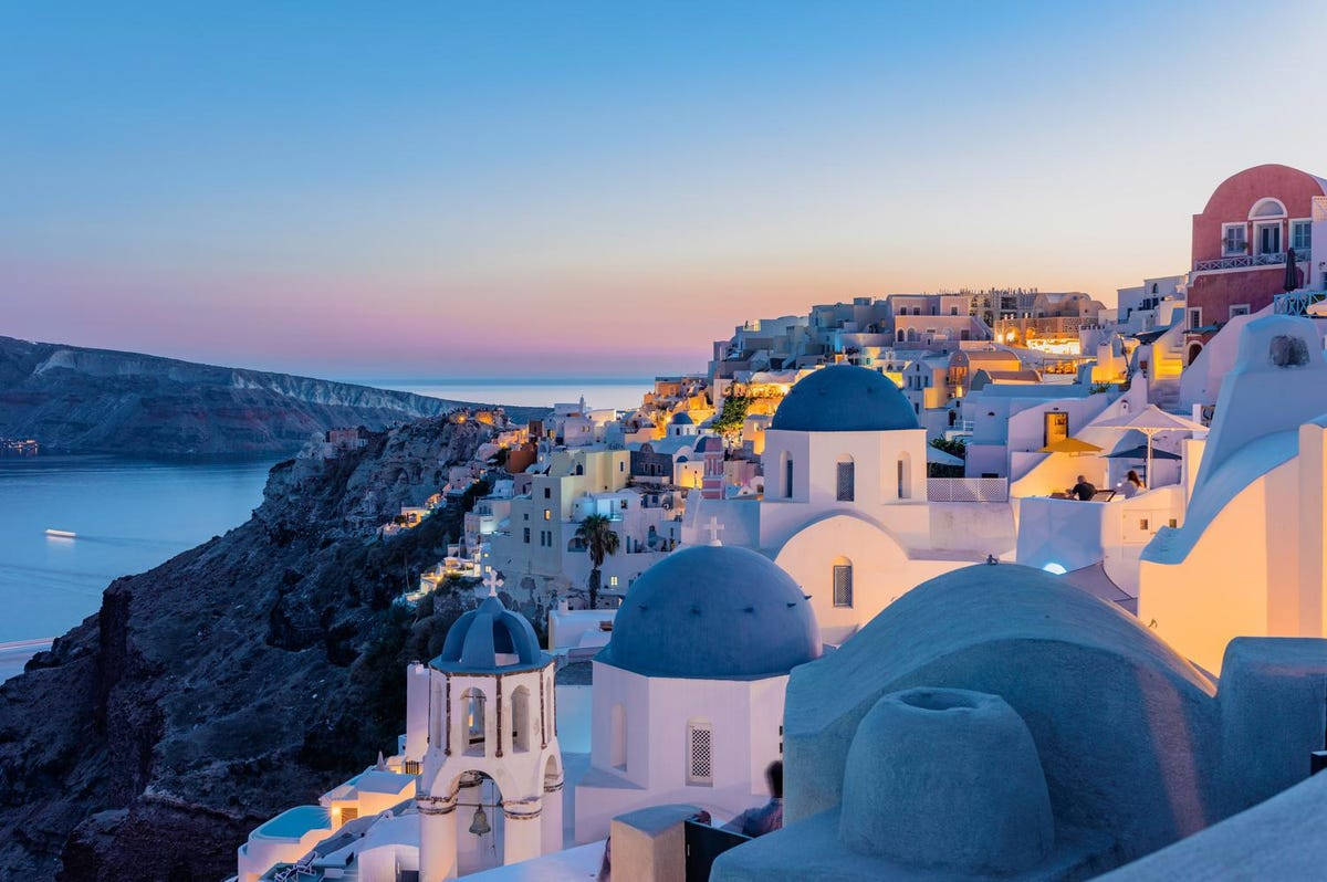 Santorini Night Light Wallpaper