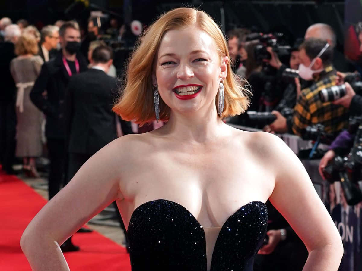 Sarah Snook Red Carpet Smile Wallpaper