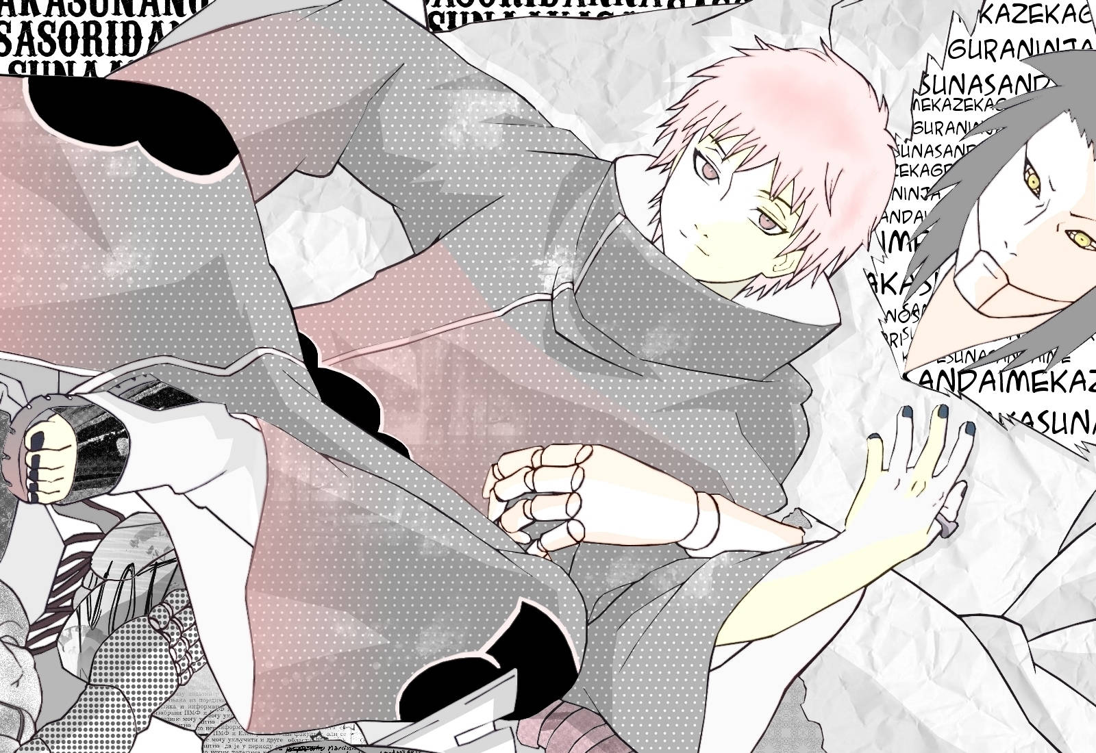 Sasori & Third Kazekage Comic Art Wallpaper