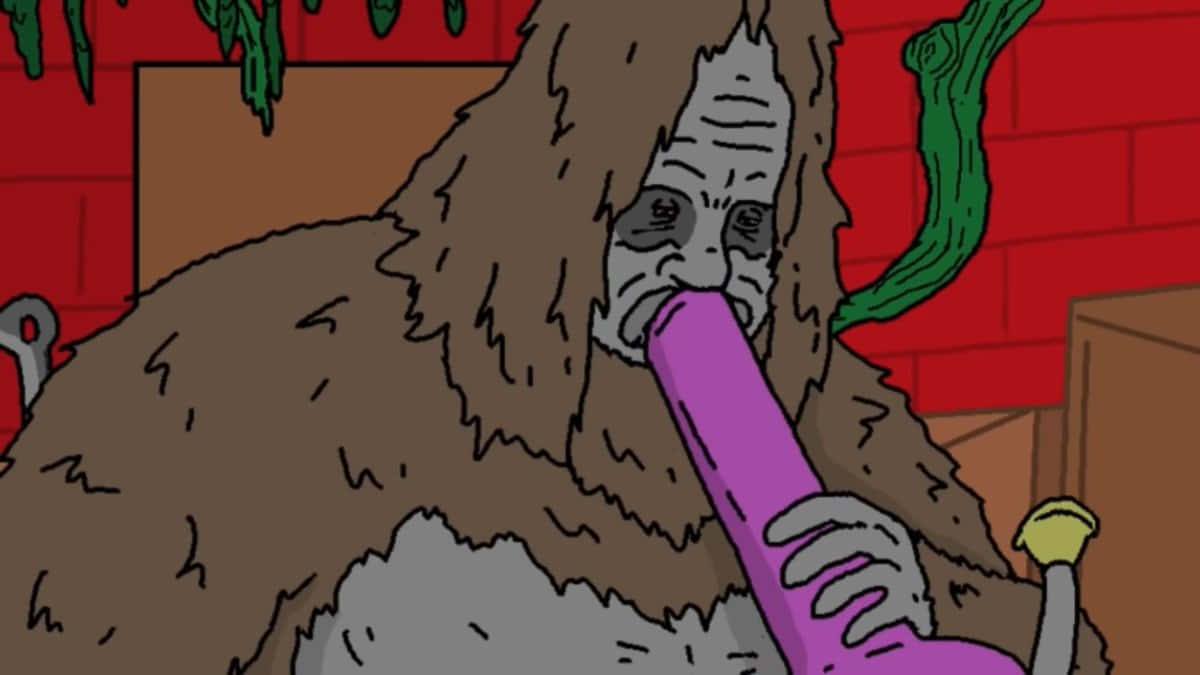 Sassy The Sasquatch Smoking Wallpaper