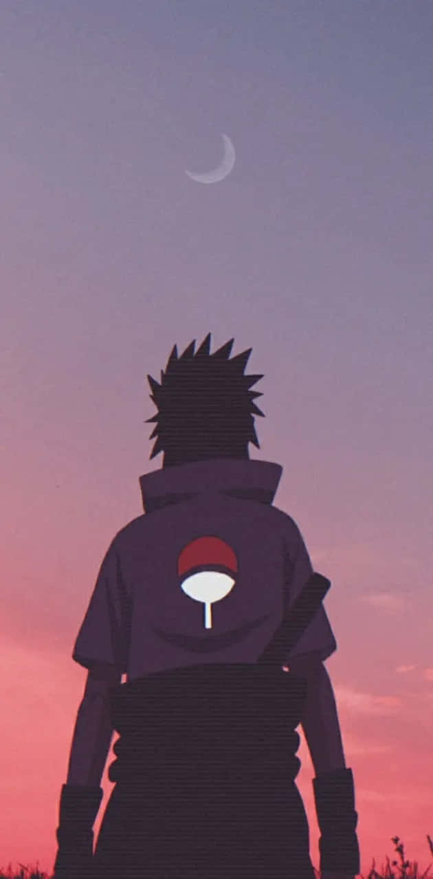 Sasuke Silhouette Moonlit Sky Wallpaper