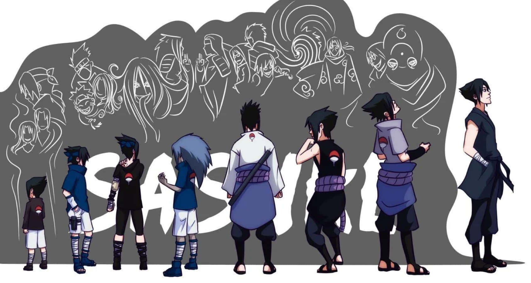 Sasuke Uchiha Displaying His Powerful Cursed Mark In An Intense Battle Scene Wallpaper