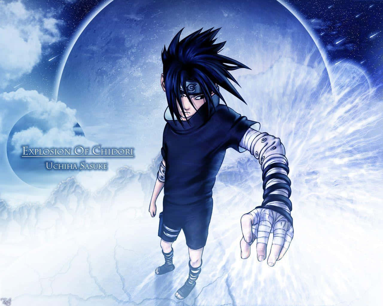 Sasuke Uchiha Displays His Menacing Cursed Mark Powers Wallpaper