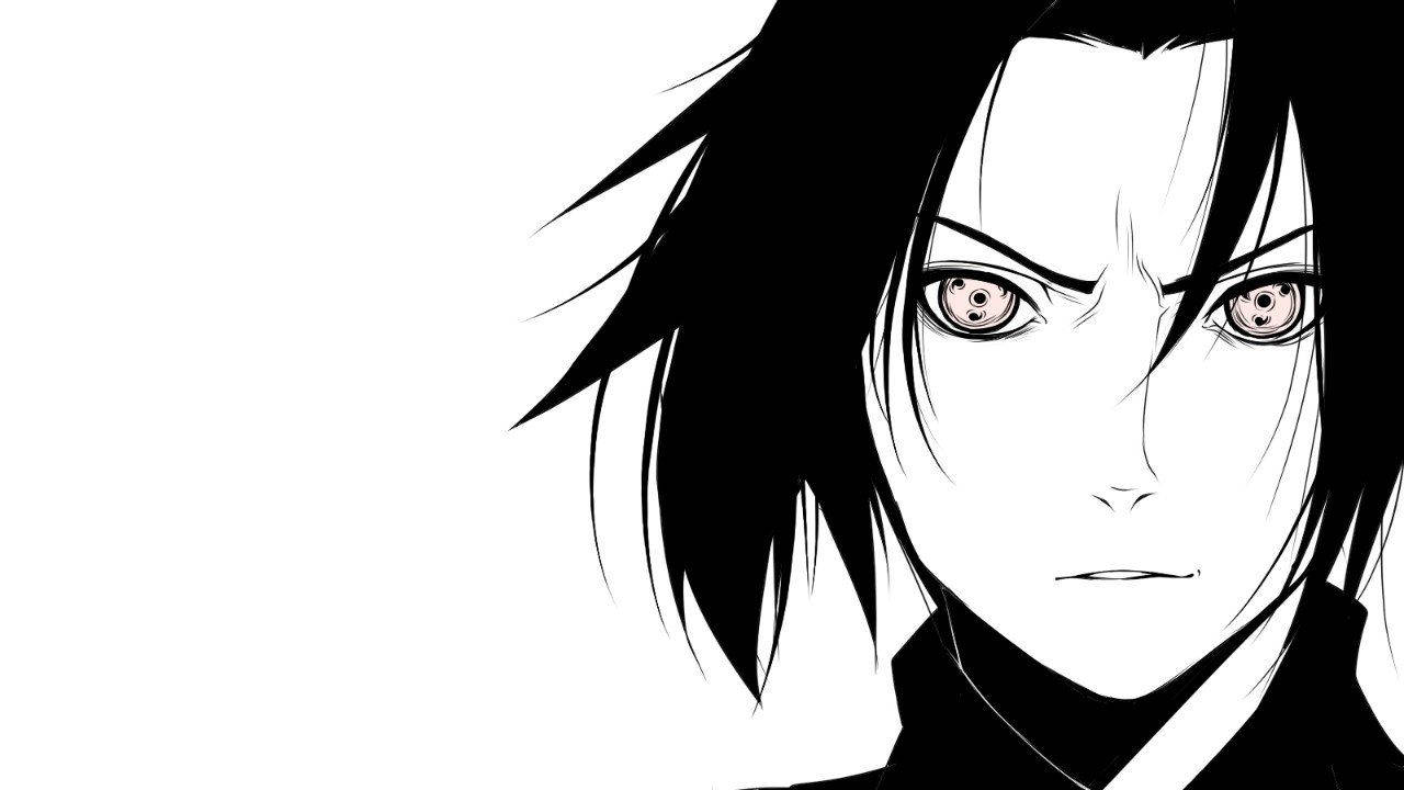 Sasuke Uchiha In His A Black-and-white Guise Wallpaper