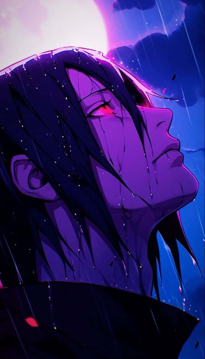 Sasuke Uchiha Rainy Profile Wallpaper