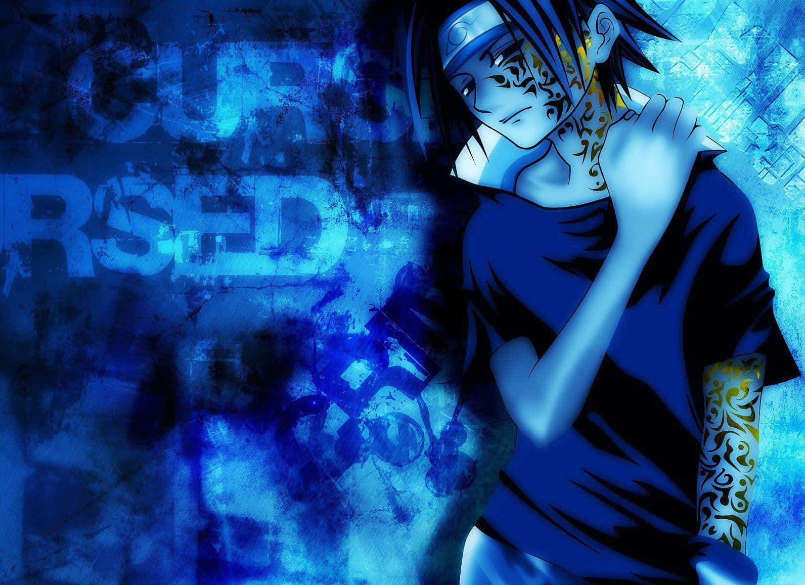 Sasuke Uchiha Unleashes The Power Of The Cursed Mark Wallpaper