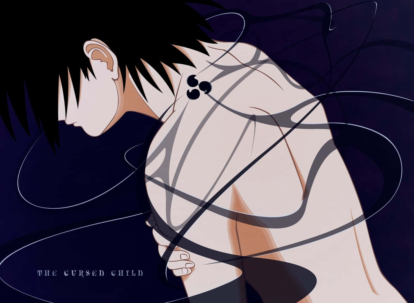 Sasuke Uchiha Unveiling His Powerful Cursed Mark Wallpaper