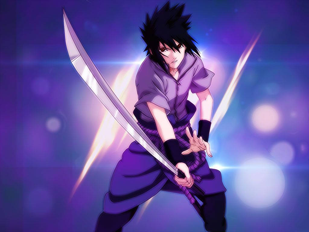 Sasuke Uchiha Wields The Sword Of Kusanagi Wallpaper