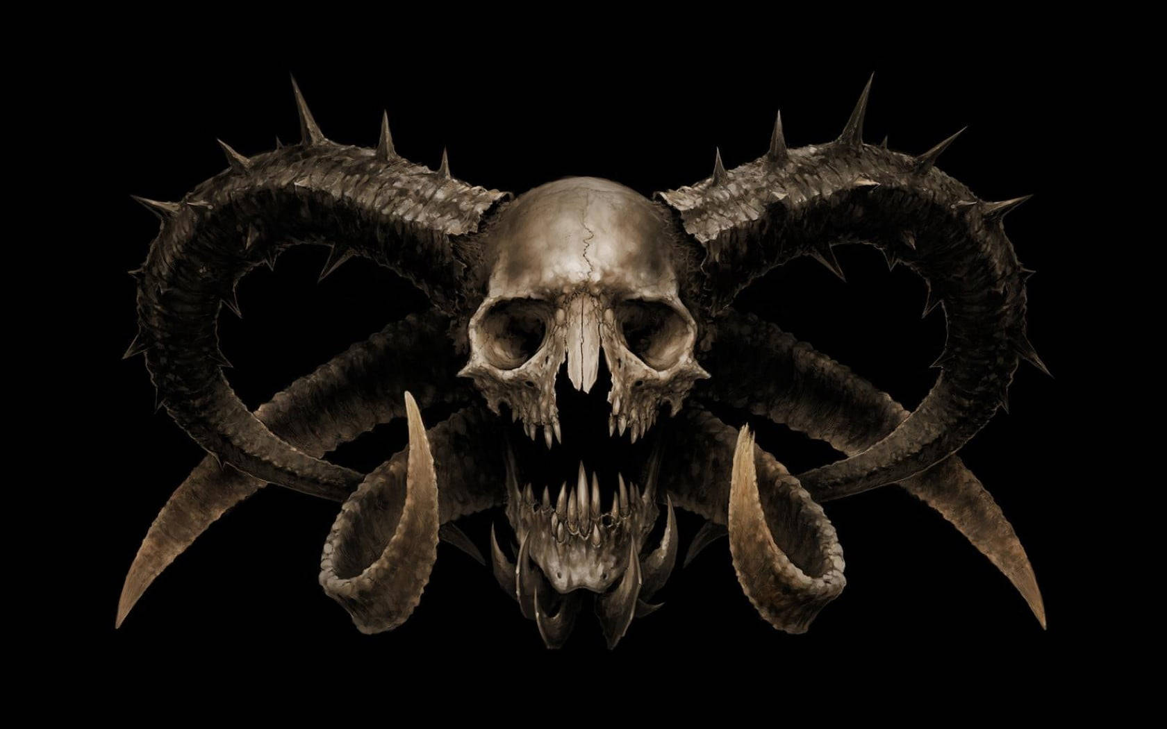 Satanic Skull Dark Devil Wallpaper