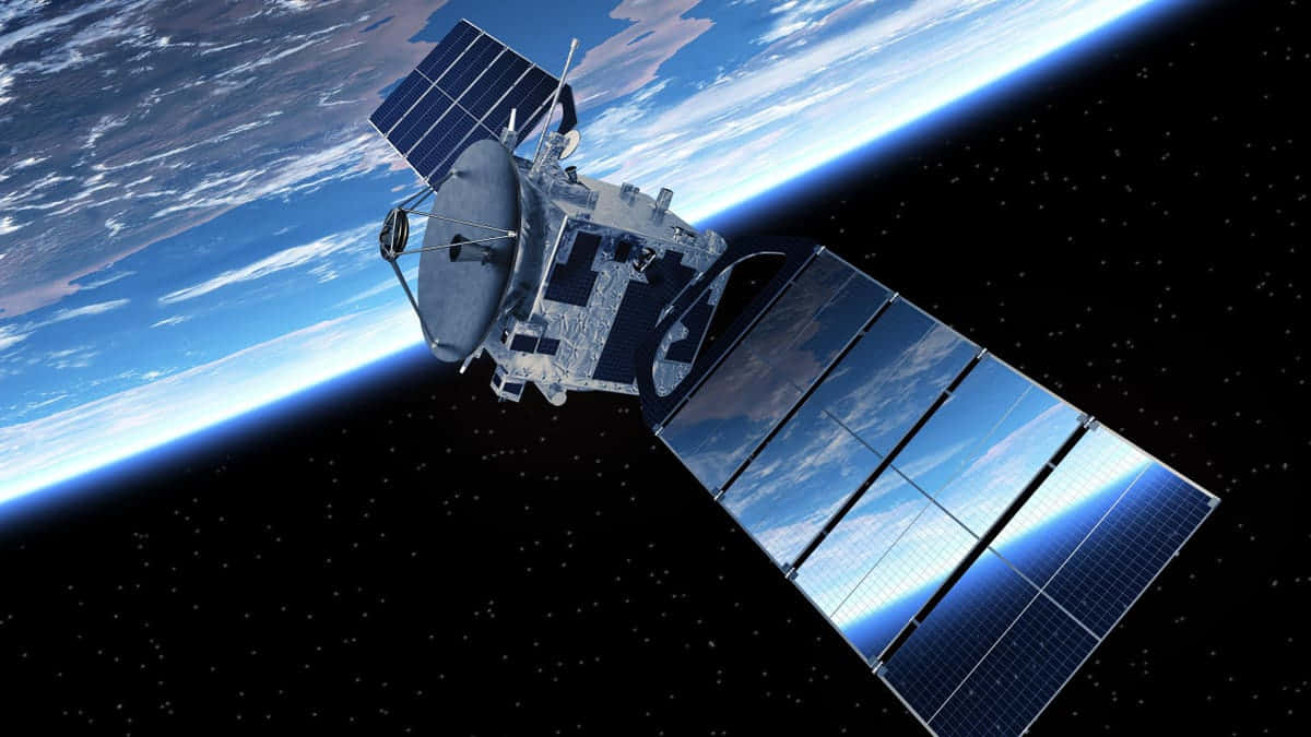 Satellite Orbiting Earth Wallpaper