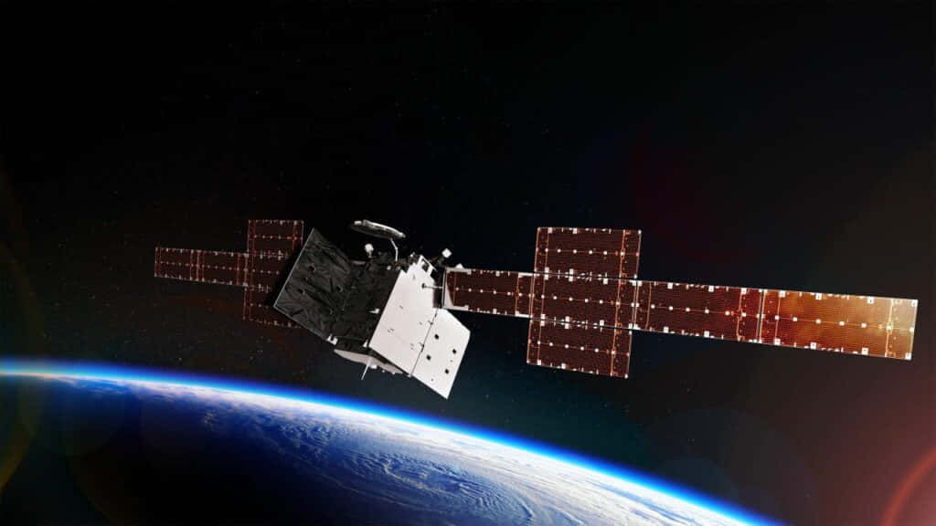 Satellite Technology In Earth's Orbit Wallpaper