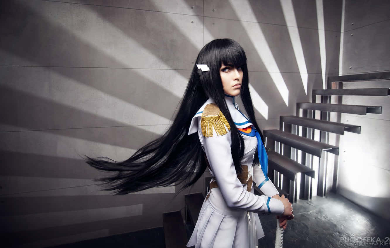 Satsuki Kiryuin Fights For Justice Wallpaper