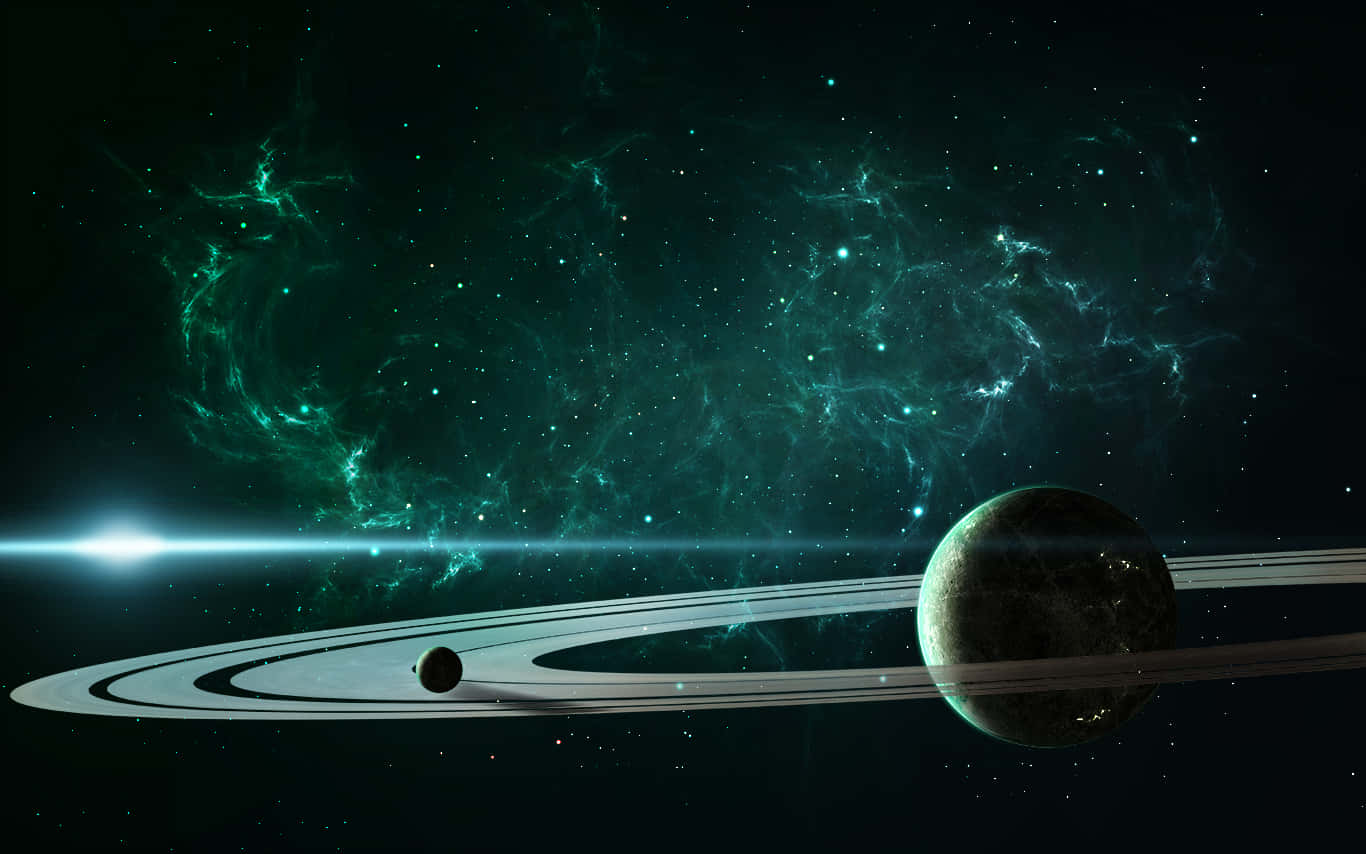 Saturn Elegancein Space Aesthetic Wallpaper