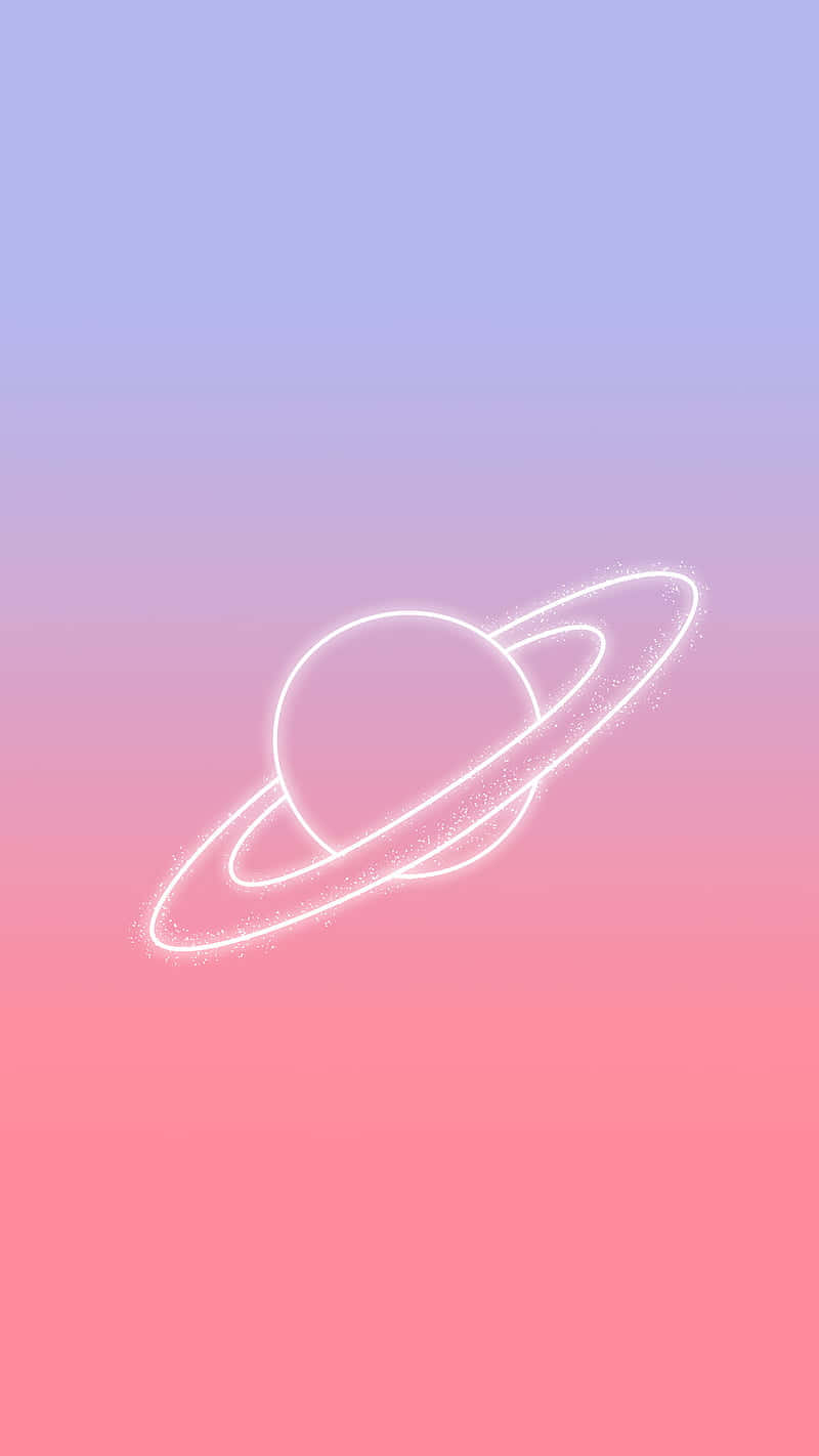 Saturn Neon Glow Aesthetic.jpg Wallpaper