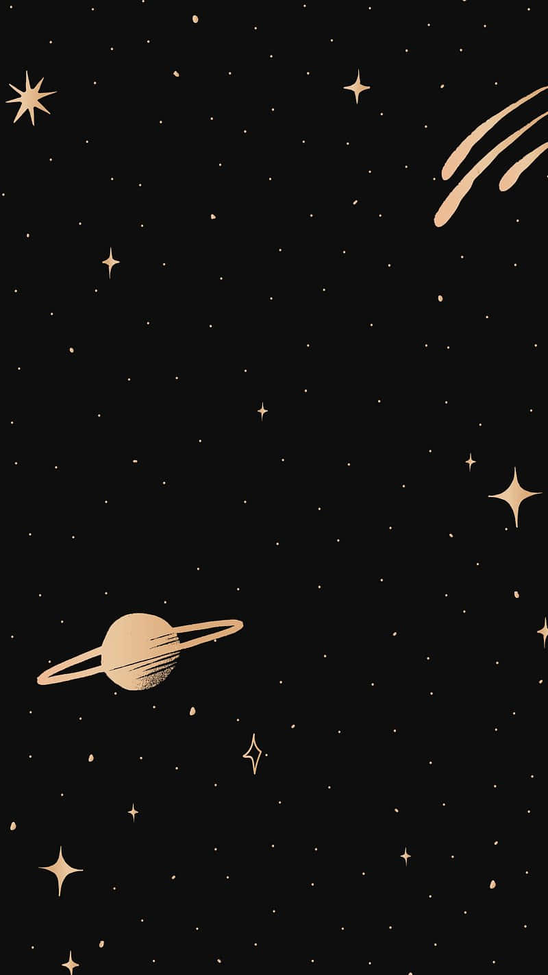 Saturn Starry Night Aesthetic Wallpaper