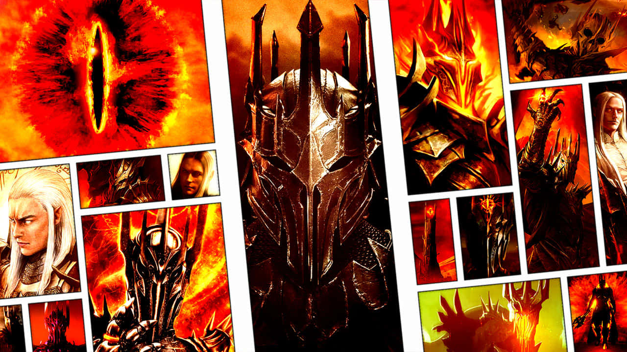 Sauronand Middle Earth Characters Collage Wallpaper