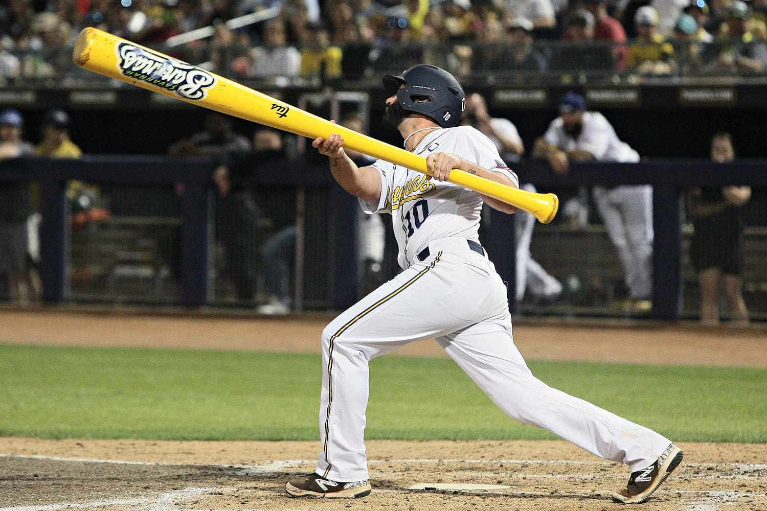 Savannah Bananas Baseball Player Swing Wallpaper