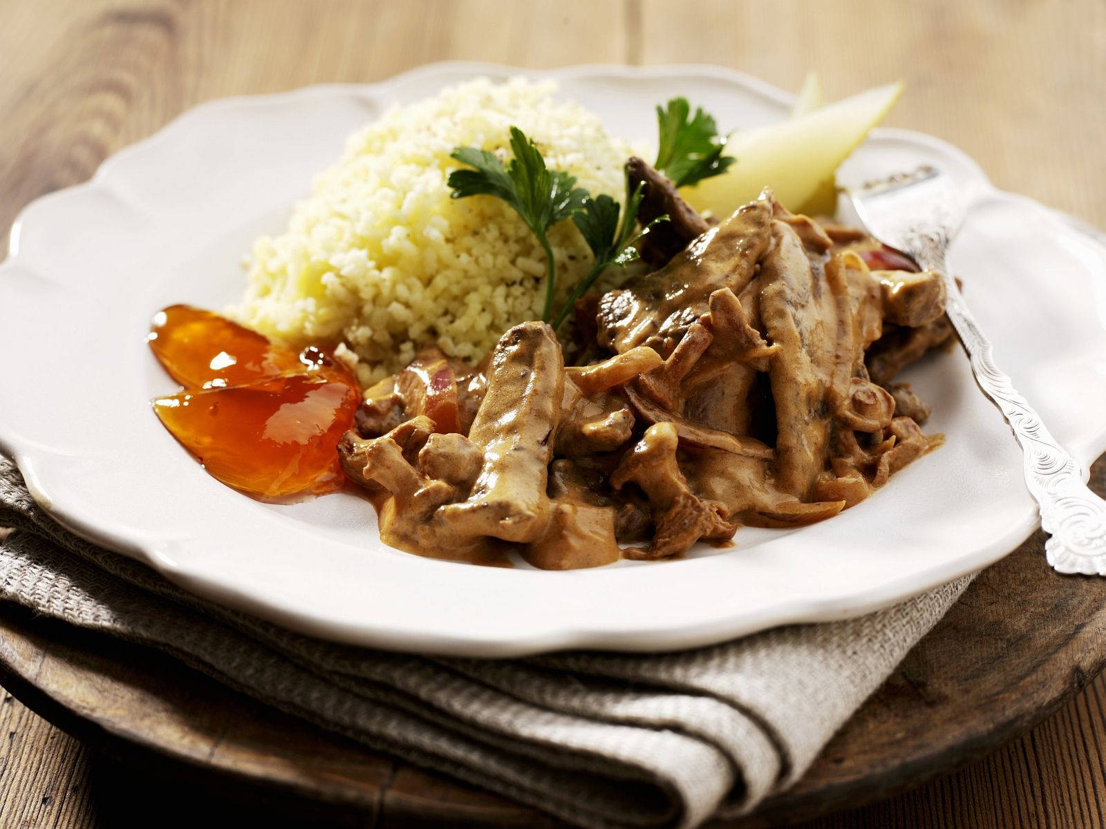 Savory Beef Stroganoff With Fluffy Rice - The Quintessential Russian Dish Wallpaper