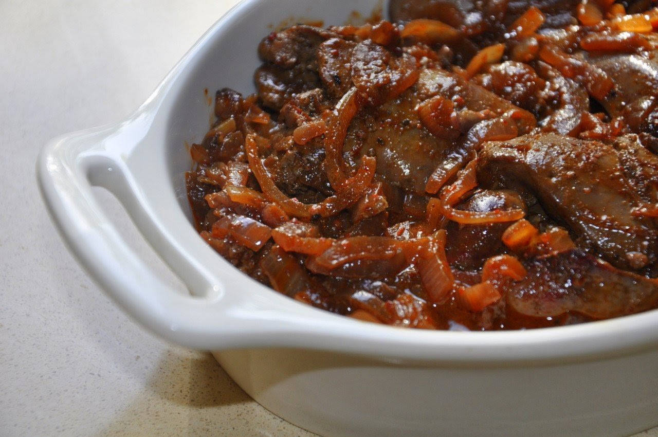 Savory Chicken Livers In Red Wine Wallpaper