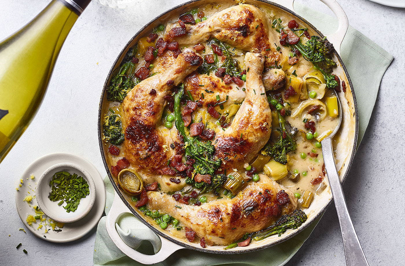 Savory Stew Coq Au Vin With Spring Vegetables Wallpaper