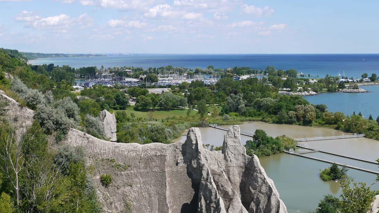 Scarborough Bluffs Overlooking Marina Wallpaper