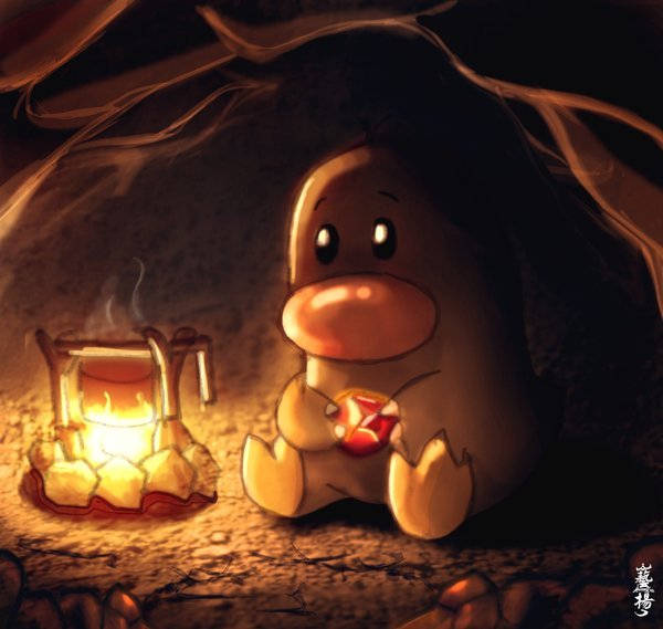 Scared Diglett Inside A Dark Cave Wallpaper