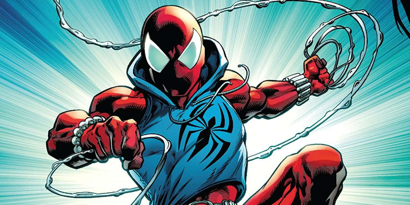 Scarlet Spider Action Pose Wallpaper