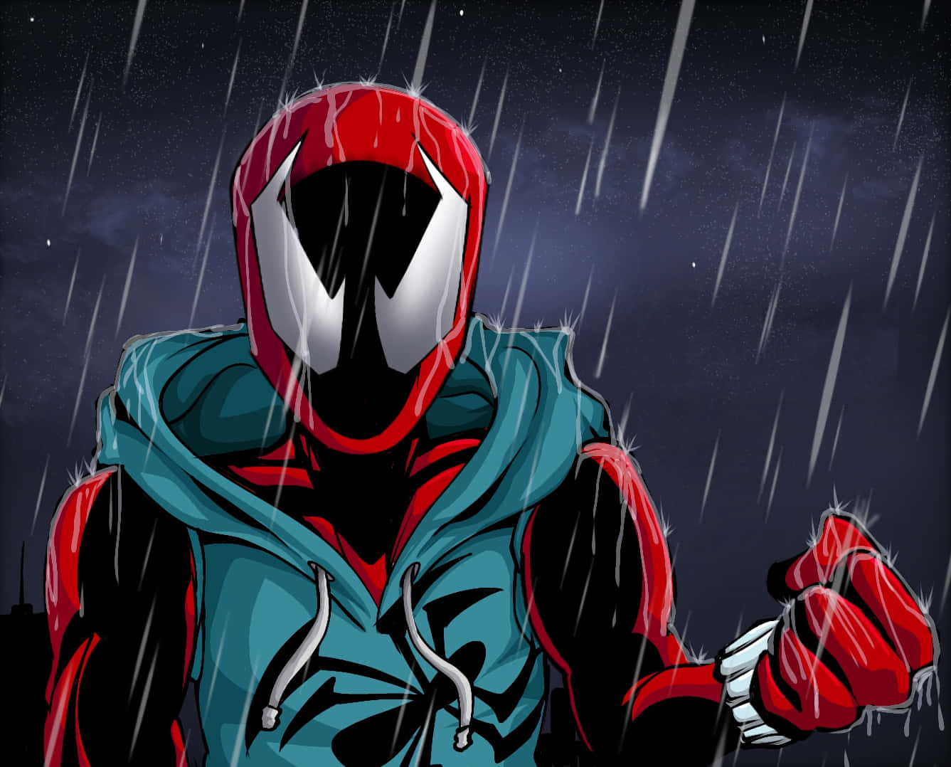 Scarlet_ Spider_in_ Rain Wallpaper