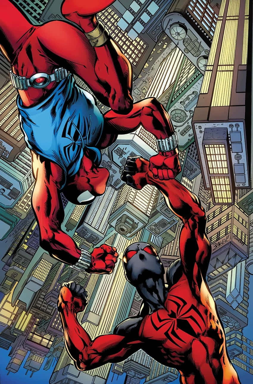 Scarlet Spider Skyline Action Wallpaper