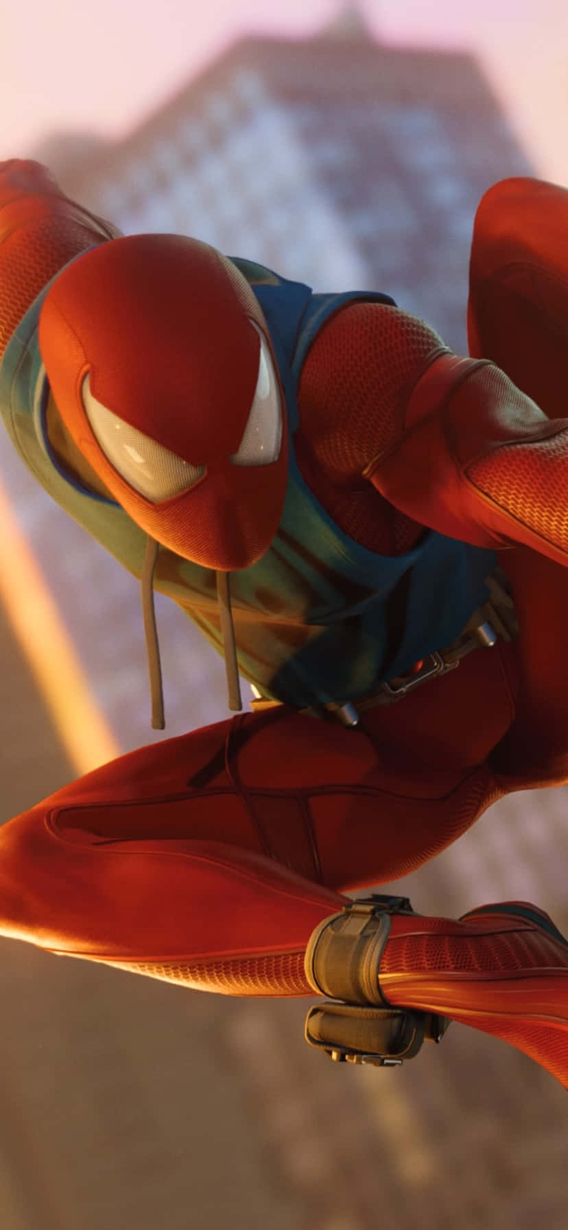 Scarlet Spider Swinging Action Wallpaper